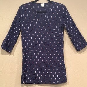 J. Crew Navy Blue Anchor Tunic, XXS